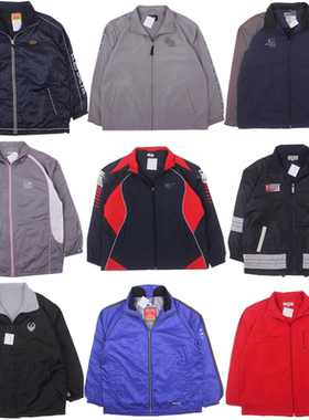 vintage古着日系BF风运动街头休闲嘻哈春秋薄款撞色夹克外套F11