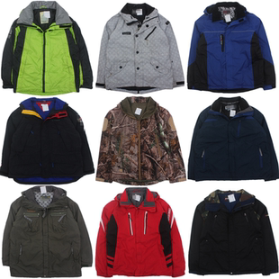 vintage古着户外冲锋衣防风滑雪棉服撞色复古宽松外套男女K3