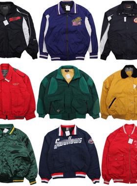 古着vintage 原宿街头嘻哈宽松范夹克刺绣外套棒球服男女F12