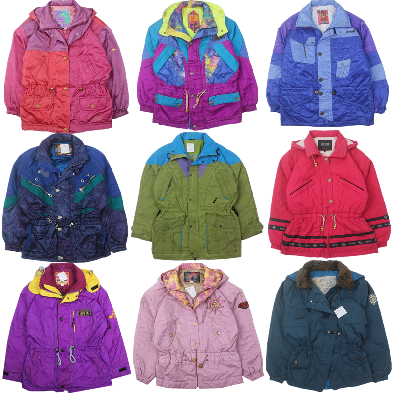 古着vintage日系滑雪服原宿撞色收腰复古拼色棉服外套男女K8,女装/女士精品,棉衣/棉服,淘宝优惠券,粉丝福利购,淘宝优惠卷