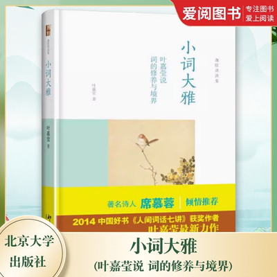 正版小词大雅 叶嘉莹 北京大学出版社 词的修养与境界唐宋词十七讲 迦陵讲演集中国好书人间词话七讲获奖力作 教程教材书籍