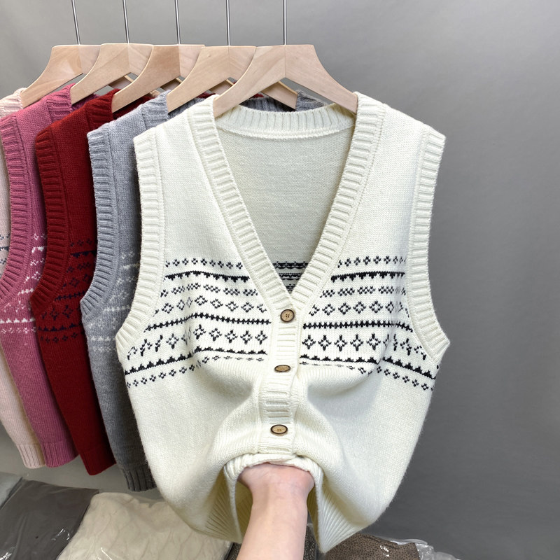 2025秋季V领针织马甲女无袖开衫外搭背心叠穿无袖毛衣坎肩马夹女,女装/女士精品,马夹,淘宝优惠券,粉丝福利购,淘宝优惠卷