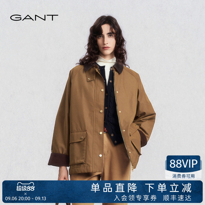 GANT/甘特女士巴恩风棉服外套图片