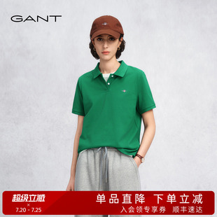 【出色POLO】GANT/甘特26春夏新款女士珠地棉柔软微弹翻领短袖T恤