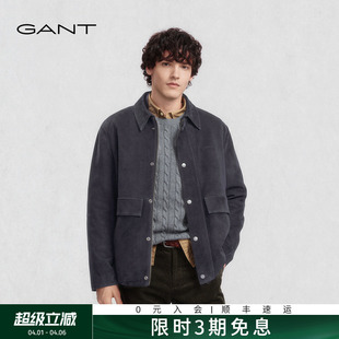 短款 羊反绒麂皮夹克外套 男装 甘特25秋冬新款 巴恩风皮衣 GANT