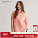 甘特春夏女士时尚 休闲美式 100%亚麻宽松翻领纯色长袖 GANT 衬衫