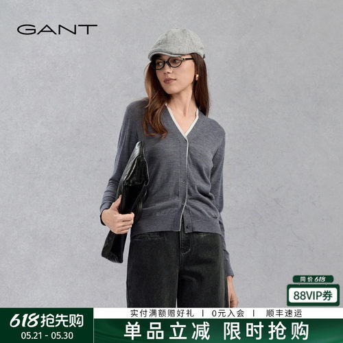 GANT/甘特女士纯羊毛针织开衫