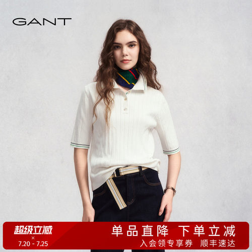 GANT/甘特女士五分袖短袖针织衫