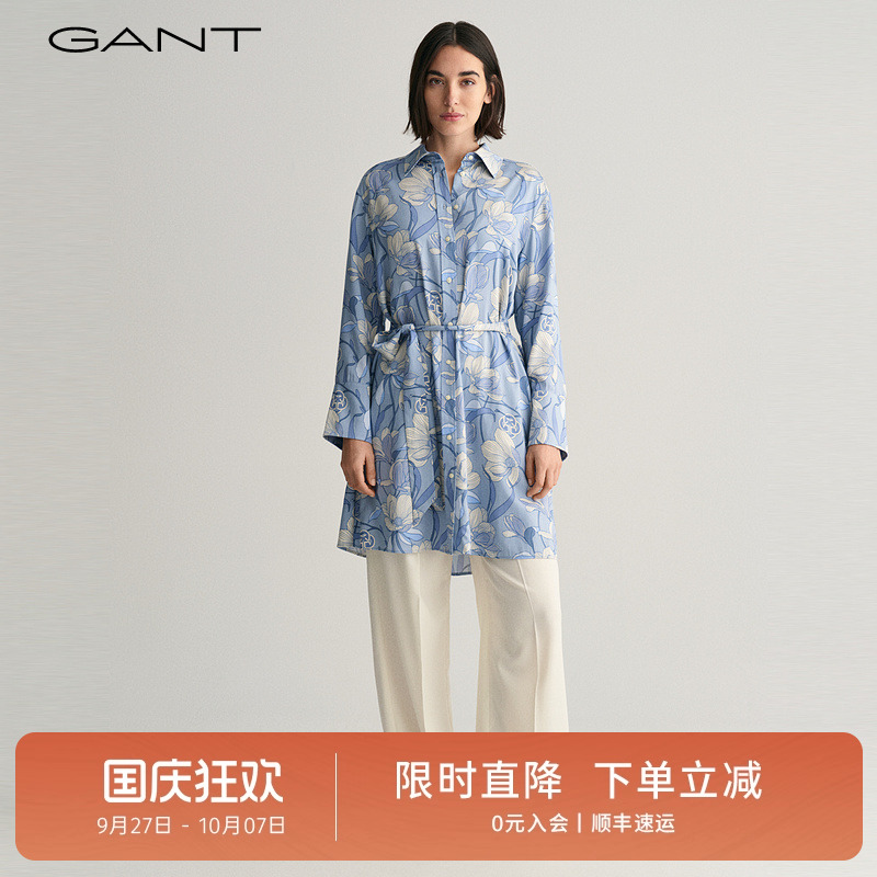 GANT/甘特女士衬衫裙法式连衣裙