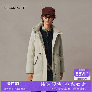 【暖核系列】GANT/甘特26秋冬女士连帽中长款工装派克羽绒服外套