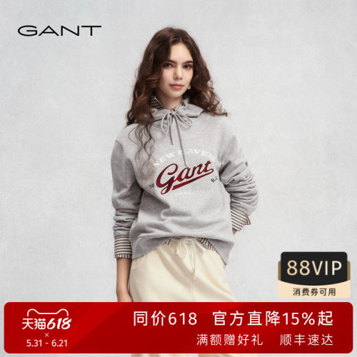 GANT/甘特女学院风连帽休闲卫衣