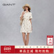 GANT 甘特女士翻领中长裙简约复古衬衫 裙条纹印花收腰系带连衣裙