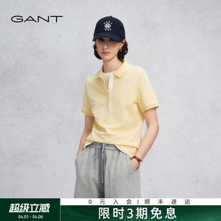 T恤翻领柔软百搭上衣正肩POLO衫 甘特26春夏女士棉感宽松短袖 GANT