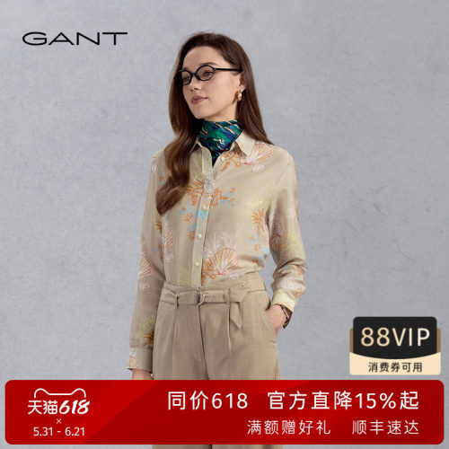 GANT/甘特夏季薄款女士长袖衬衫