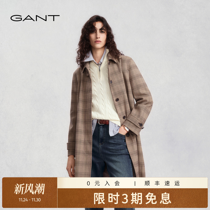 GANT/甘特威尔士亲王格纹女风衣
