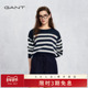 GANT 针织衫 甘特26春夏女士圆领落肩款 宽松舒透航海撞色条纹长袖