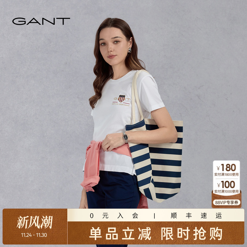 GANT/甘特男女同款纯棉短袖T恤