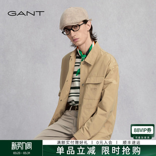 GANT/甘特春秋季新款男士美式休闲外套复古翻领通勤行政风夹克衫