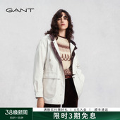 风撞色边连帽立领复古老钱风休闲风衣 外套工装 GANT 甘特秋冬女装