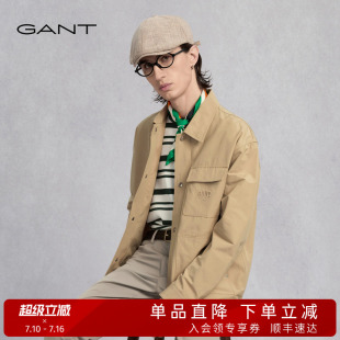 GANT/甘特春秋季新款男士美式休闲外套复古翻领通勤行政风夹克衫