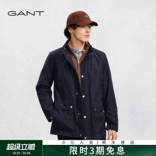 GANT 男士 复古休闲可隐藏连帽工装 立领通勤夹克外套 甘特秋冬新款