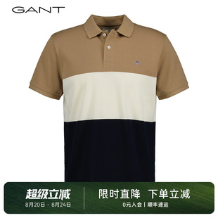 新款 时尚 GANT甘特春季 男士 拼接撞色短袖 polo衫