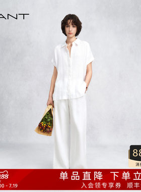 GANT/甘特女士纯亚麻老钱休闲裤