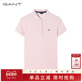 甘特春季 纯色休闲通勤短袖 女士polo衫 GANT 上衣休闲T恤英伦时尚