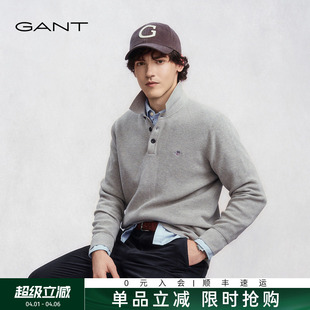 针织衫 GANT 翻领毛衣复古学院风休闲纯色长袖 男士 甘特秋冬季 新款