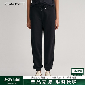 GANT甘特春季新款女士长裤裤子纯色百搭休闲学院风束脚卫裤运动裤