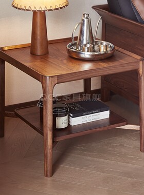 北美黑胡桃木方几家用沙发边几原木全榫卯整装方角几沙发边小桌子