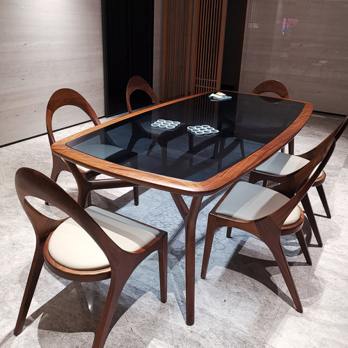 北美胡桃木餐桌设计师款西餐桌