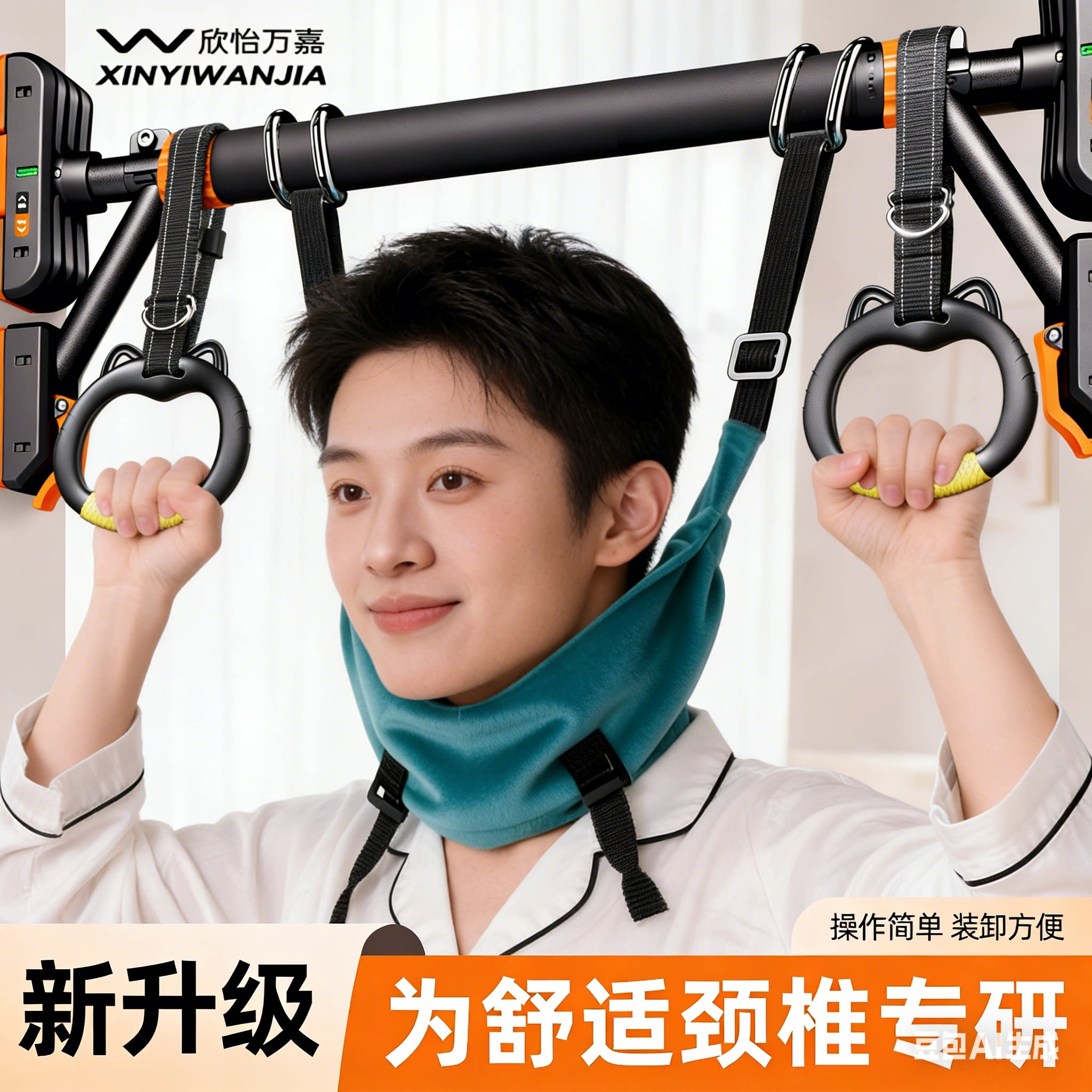 颈椎牵引带吊带颈椎单杠悬挂家用牵引带颈部吊脖子拉伸器悬吊神器