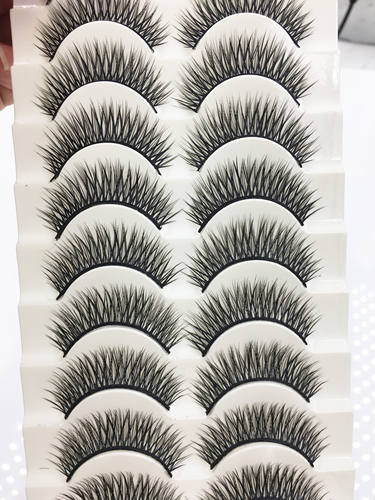 1901自然浓密款假睫毛 交叉柔软棉线梗 逼真裸妆素颜大眼眼睫毛