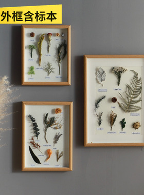 立体相框含玻璃手作干花枯叶植物标本装饰画挂画复古花卉标本画