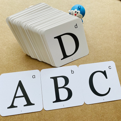 108张幼儿园一年级无图英语卡片26个英文字母教具ABCabc大小写儿童英语单词卡英汉对照英语描红本学写英文字母卡片零基础英语教材