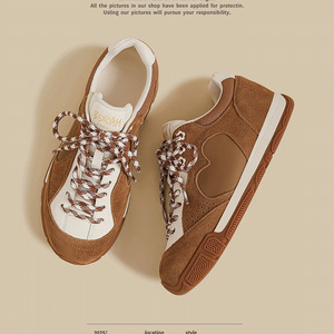 43号网红秋季新款厚底德训鞋女棕色网红阿甘老爹鞋机能风运动板鞋