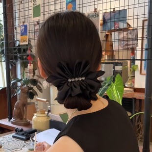 轻奢韩式氛围时尚百搭香蕉夹蝴蝶结简约抓夹气质优雅发夹发饰头饰