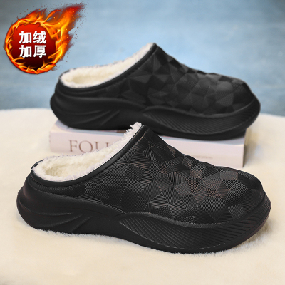 加绒加厚软底防水棉拖冬季室内居家保暖防滑女冬2025新款棉拖鞋男