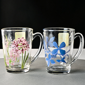 乐美雅微波炉耐热玻璃杯家用耐高温早餐牛奶杯办公室水杯杯子喝水