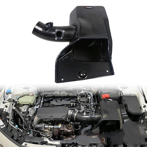适用于本田思域Type R FL5碳纤维进气风箱改装带高流量碳盖冬菇头