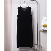 2025秋季 高级感宽松背心直筒长裙 连衣裙女法式 新款 高端金丝绒无袖