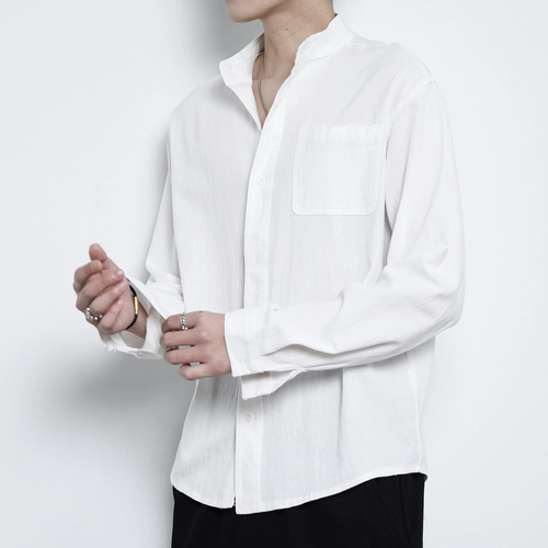 Летняя тонкая японская рубашка для отдыха, из хлопка и льна, короткий рукав, изысканный стиль, оверсайз