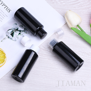 60ml平肩黑色瓶乳液瓶洗发水沐浴露分装瓶简易旋盖纯露瓶带内塞