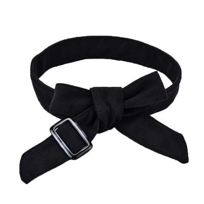 双面毛呢宽腰封简约风蝴蝶结绑带