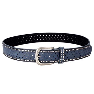 冷兵器女士皮带水钻铆钉镶嵌合金针扣粉色腰带时尚休闲配牛仔带潮