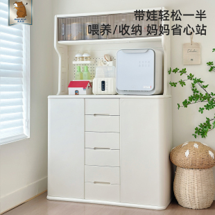 美高熊宝宝喂养台儿童收纳衣柜用品多层置物架婴儿玩具落地储物架