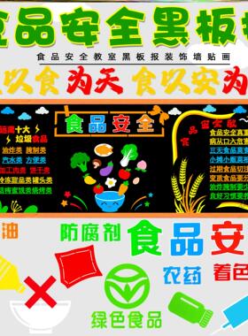 栏环创布置墙面食品安全文化墙墙环创墙贴中小学材料民以食为天
