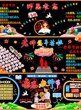 贴画小学墙面学校墙贴画尊师重道感恩教师节文化墙走廊中小学校