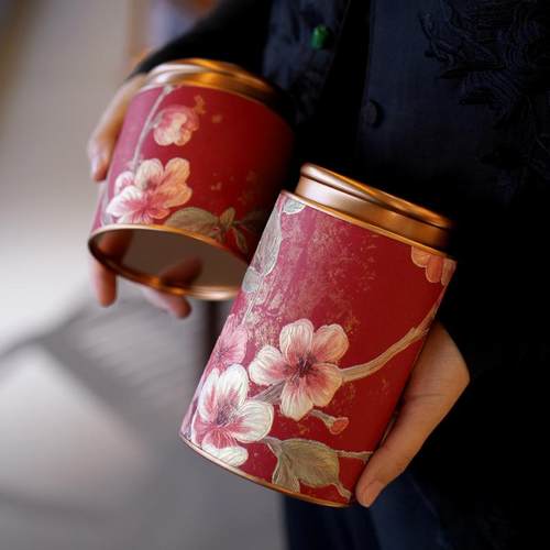 新中式繁花密封茶叶包装罐创意